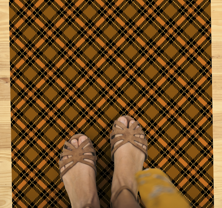 Black and Orange Tartan vintage rug - TenStickers
