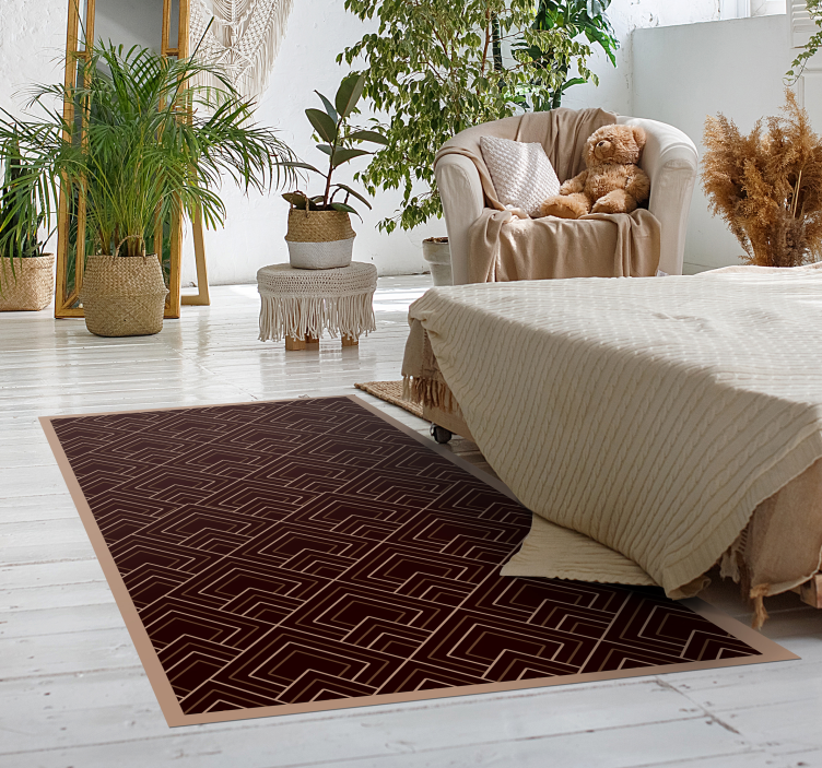 Black composition bedroom vinyl rug - TenStickers