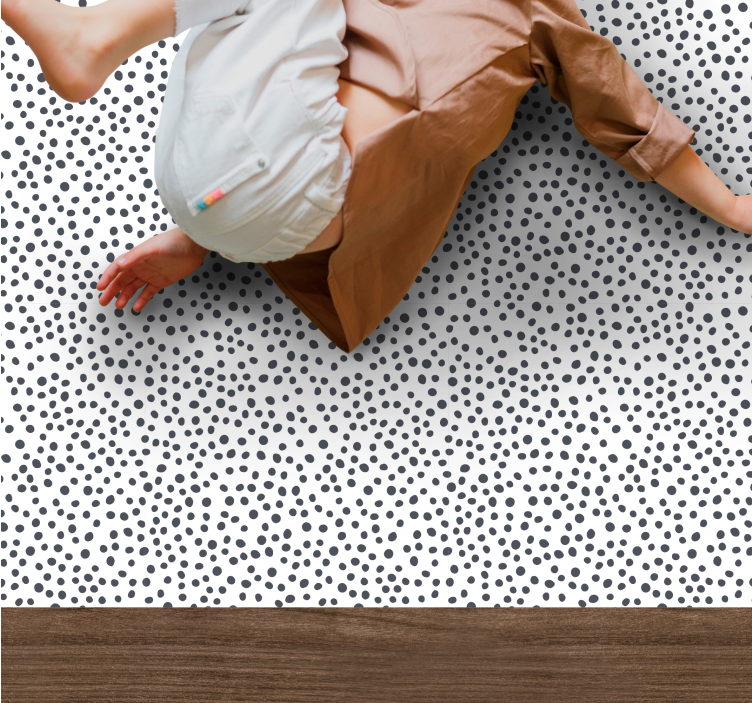 Black Dot Motif vinyl rug - TenStickers