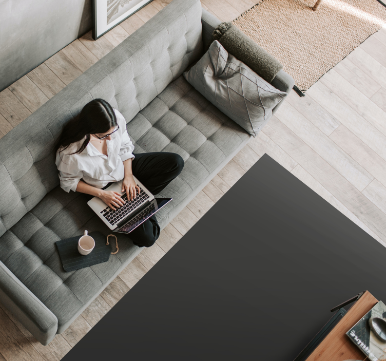 Black living room vinyl rug - TenStickers