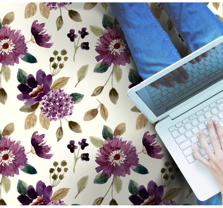 Blooming Joy flower vinyl rug - TenStickers