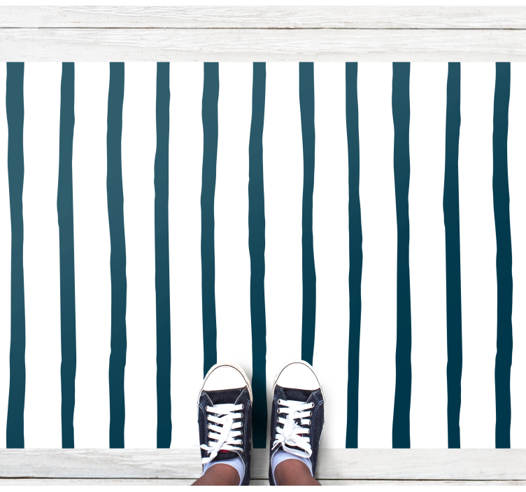 Blue and white maritime stripes vinyl carpet - TenStickers