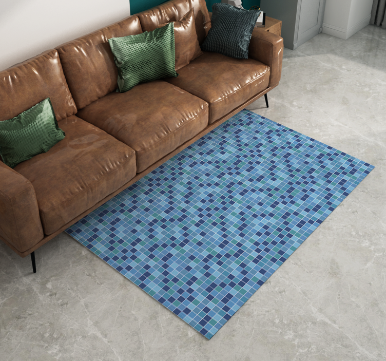 blue swimming pool effect vinyl rug - TenStickers