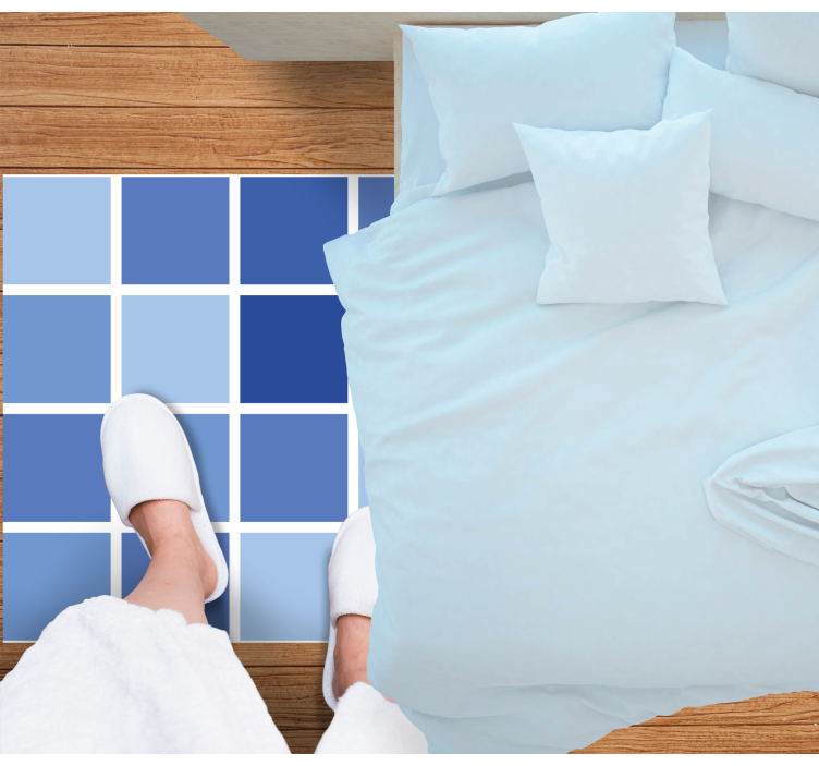 Blue tones tiles floor carpet - TenStickers