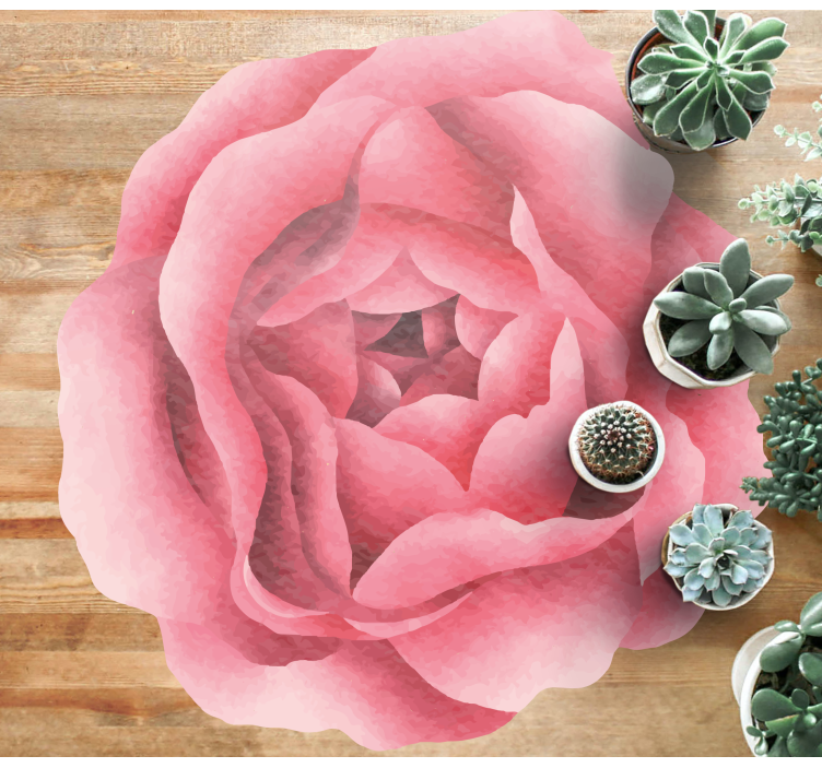 Blush Pink Bloom flower vinyl rug - TenStickers