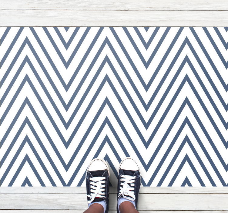 Bold Chevron Pattern geometric vinyl rug - TenStickers