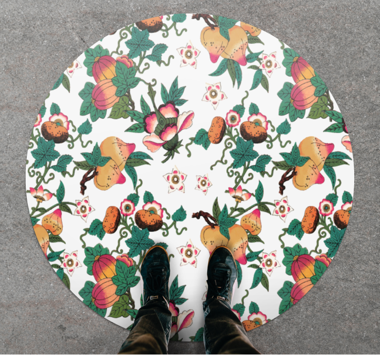 Botanical Floral Design flower vinyl rug - TenStickers