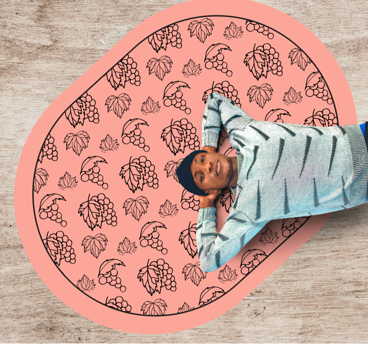 Botanical Grape Pattern flower vinyl rug - TenStickers