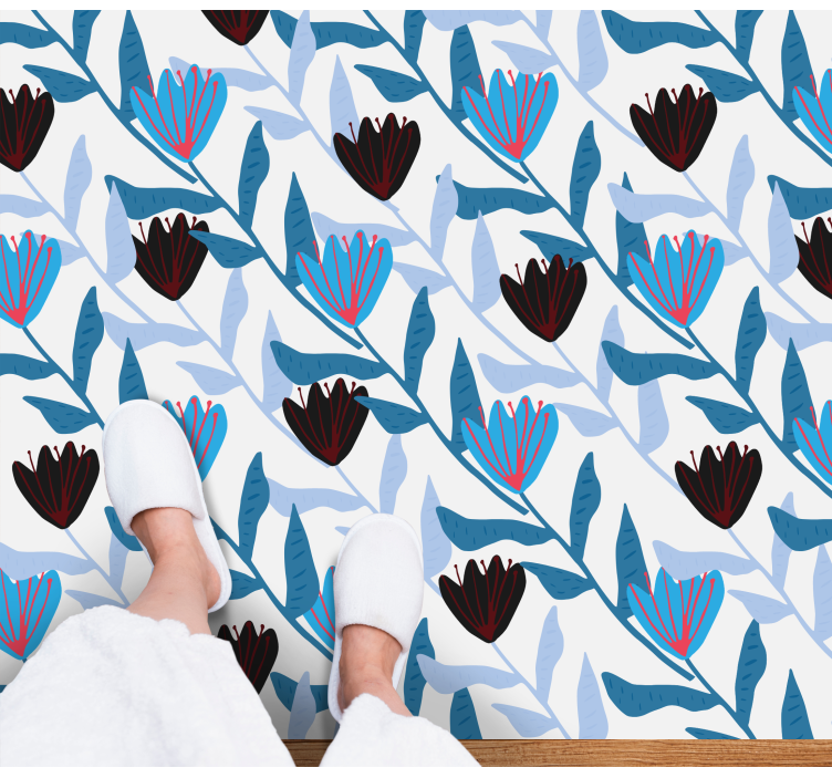 Botanical Leaf Arrangement flower vinyl rug - TenStickers