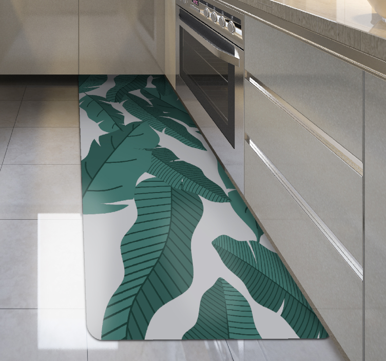 Botanical Leaf Design flower vinyl rug - TenStickers