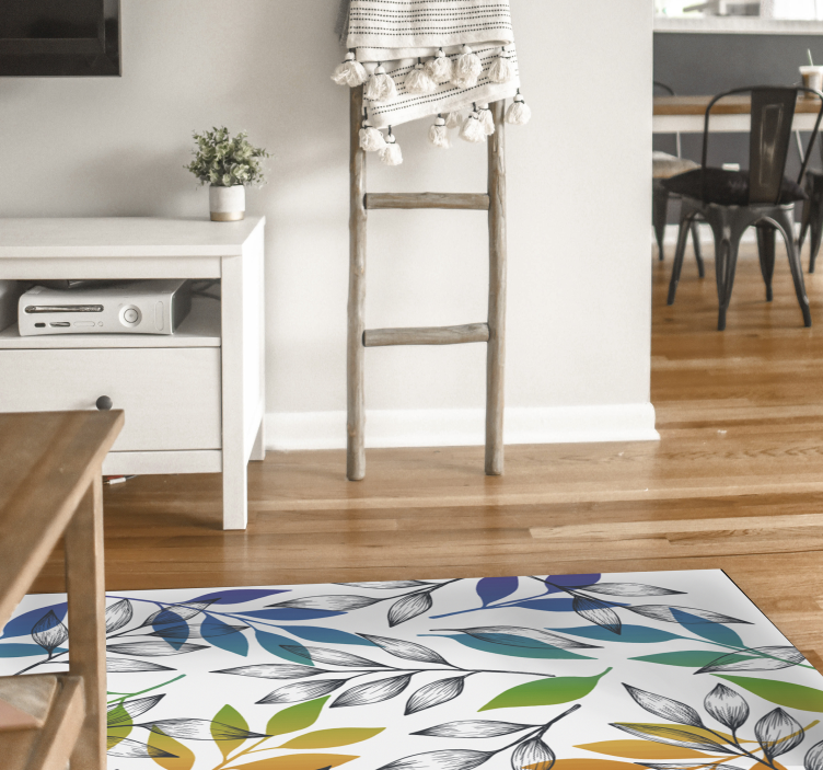 Botanical Patterns flower vinyl rug - TenStickers