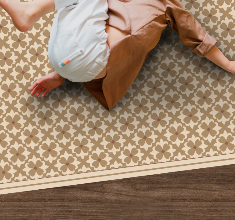 Botanical Print mosaic vinyl rug - TenStickers