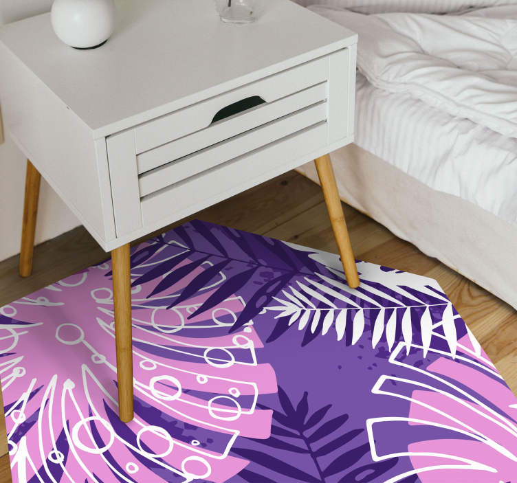 Botanical Statement flower vinyl rug - TenStickers