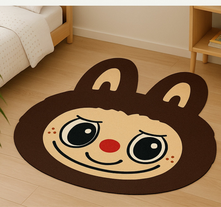 Brown Labubu design vinyl rug - TenStickers