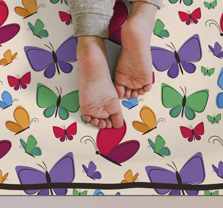 butterflies flying for kids animal rug - TenStickers