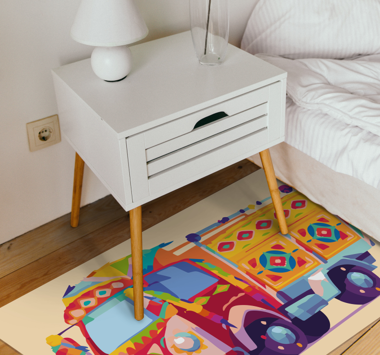 Carnival truck kids vinyl rug - TenStickers