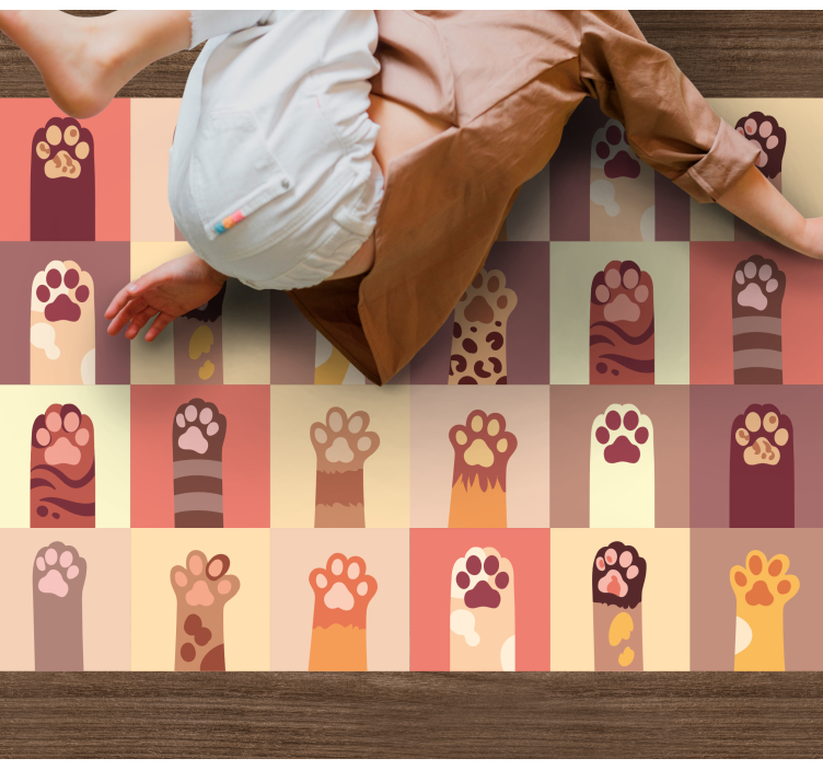 Cat paws cartoon animal rug - TenStickers