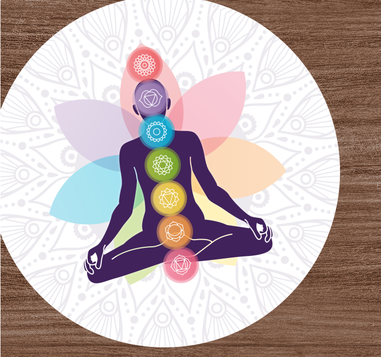 Chakra Meditation Symbol mandala vinyl rug - TenStickers