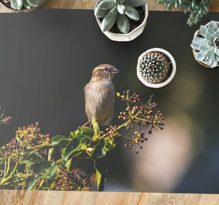 Charming Bird Perched nature vinyl rug - TenStickers