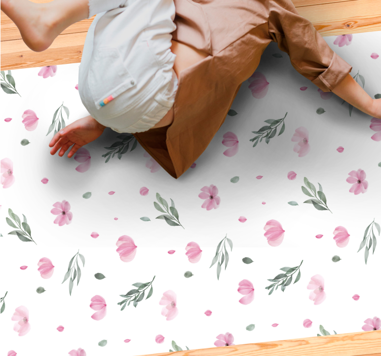 Charming Floral Prints flower vinyl rug - TenStickers