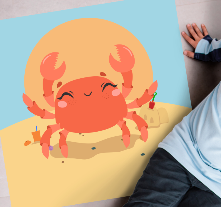 Cheerful Cartoon Crab playroom rug - TenStickers