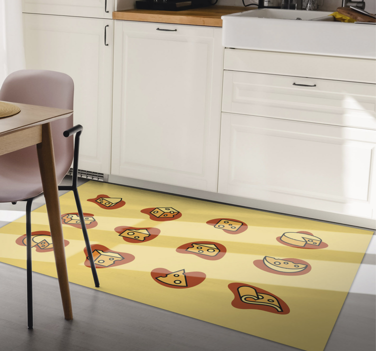 Cheerful Cheese vinyl rug - TenStickers
