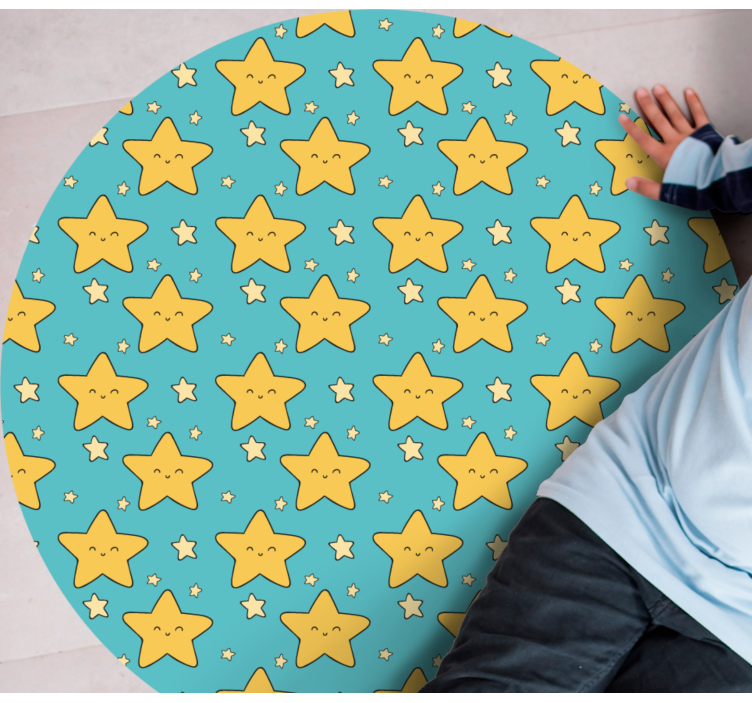 Cheerful Star Pattern vinyl rug - TenStickers