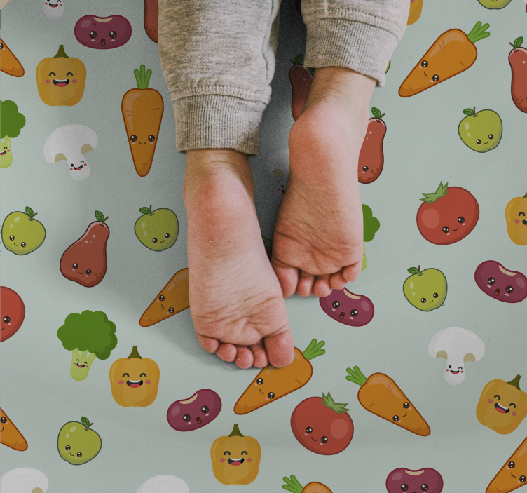 Cheerful Veggie Pattern nursery vinyl rug - TenStickers