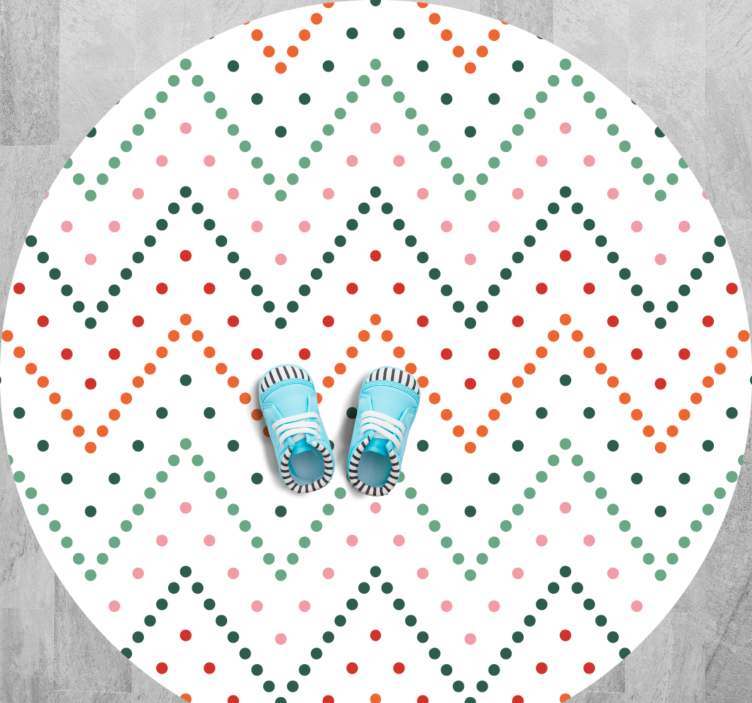 Chevron Dot Pattern star vinyl rug - TenStickers