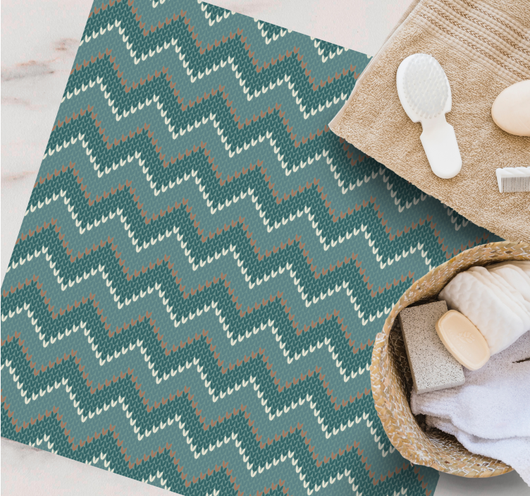 Chevron Wave Motif ethnic vinyl rug - TenStickers