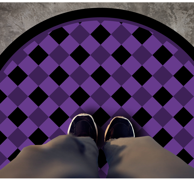 Chic Checkered Pattern modern vinyl rug - TenStickers