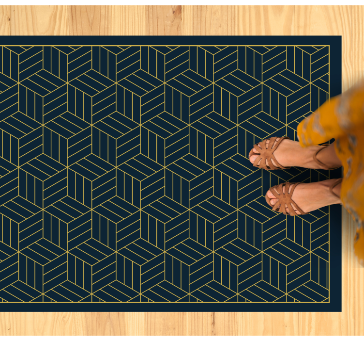 Chic geometric motif modern vinyl rug - TenStickers