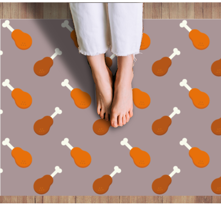 Chicken Drumsticks Pattern vinyl rug - TenStickers