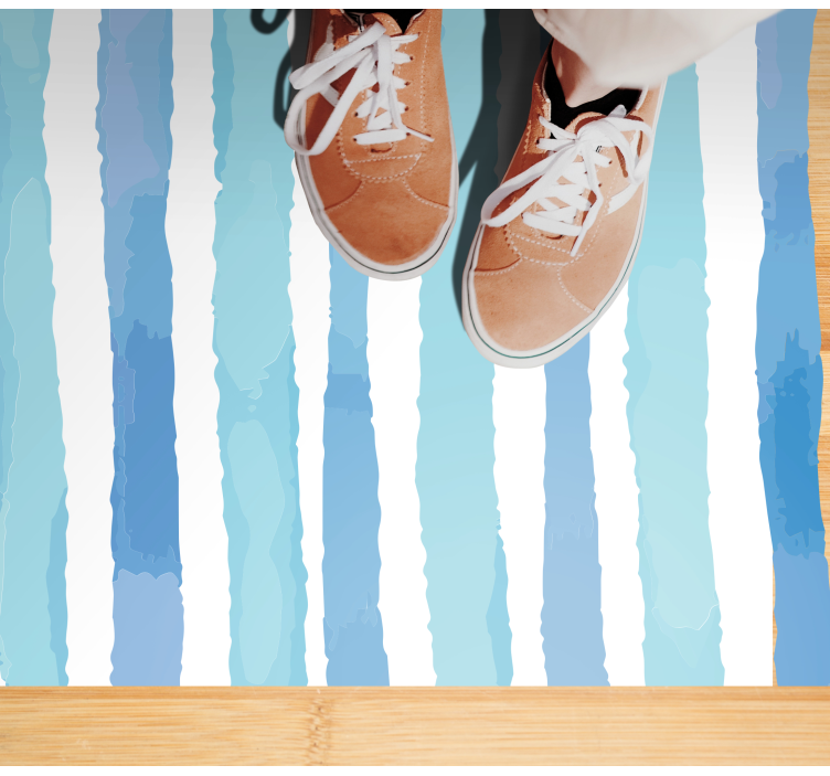 Set Cool Blue stripes vinyl rug - TenStickers