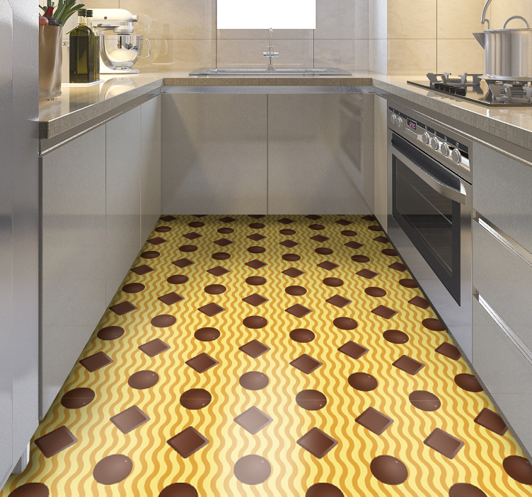 Chocolate pattern kitchen vinyl rug - TenStickers