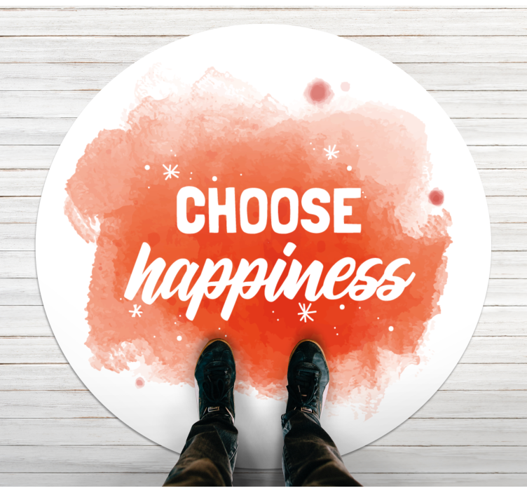Choose Happiness custom vinyl rug - TenStickers