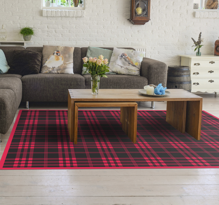 Christmas tartan pattern  stripes vinyl rug - TenStickers