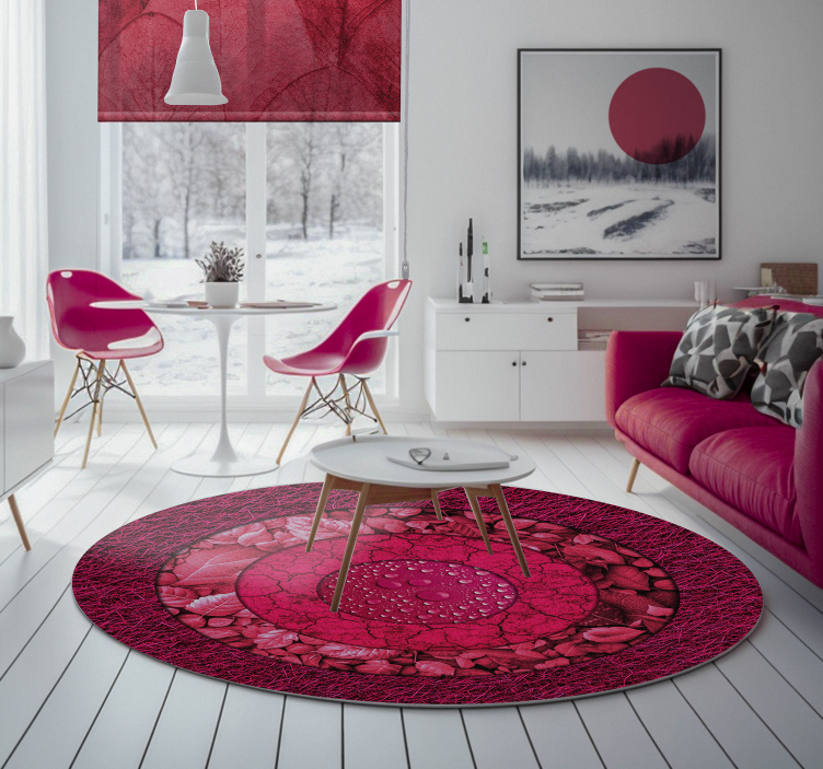 Circles with Texture living room rug - TenStickers