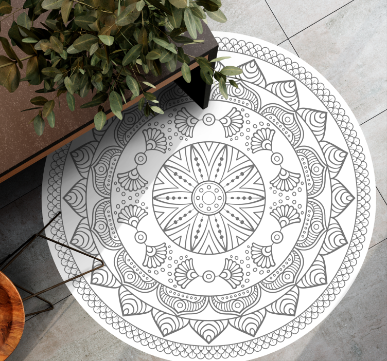 Circular Mandala Pattern mandala vinyl rug - TenStickers