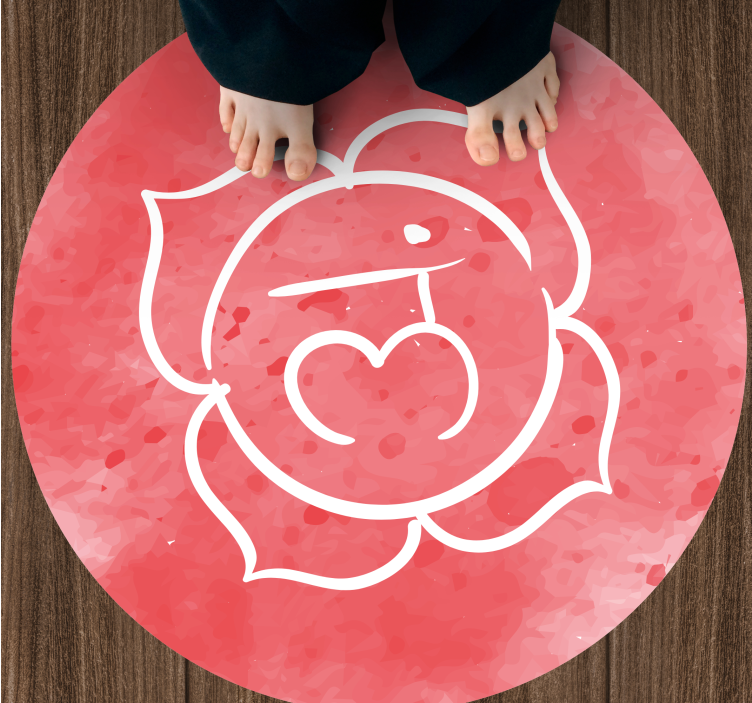Circular Rose Design mandala vinyl rug - TenStickers