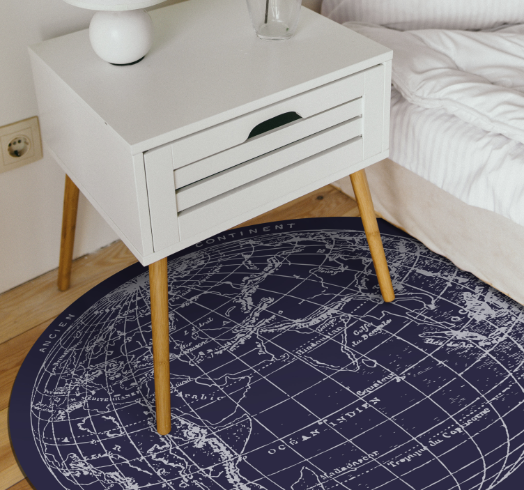 Circular  world map vinyl rug - TenStickers