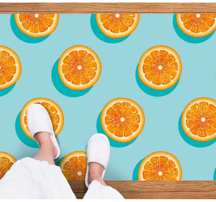 Citrus slice motif kitchen vinyl rug - TenStickers