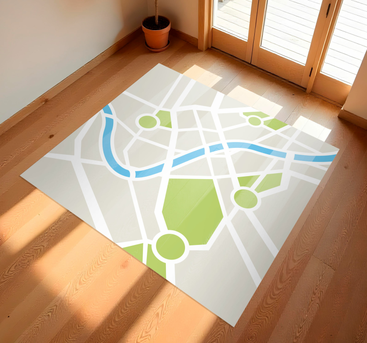 City Map Playground kids vinyl rug - TenStickers