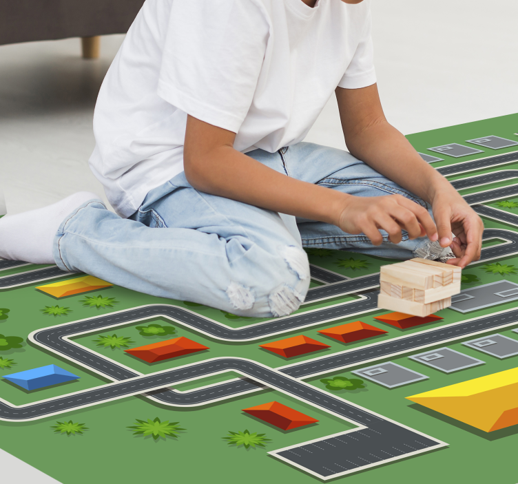 City Roadway Design road vinyl rug - TenStickers
