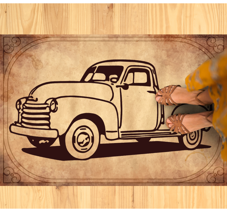 Classic American Pick up truck living room rug - TenStickers
