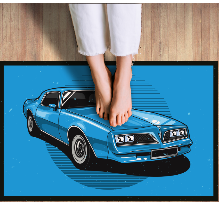 Timeless Blue Automobile blue vinyl rug - TenStickers