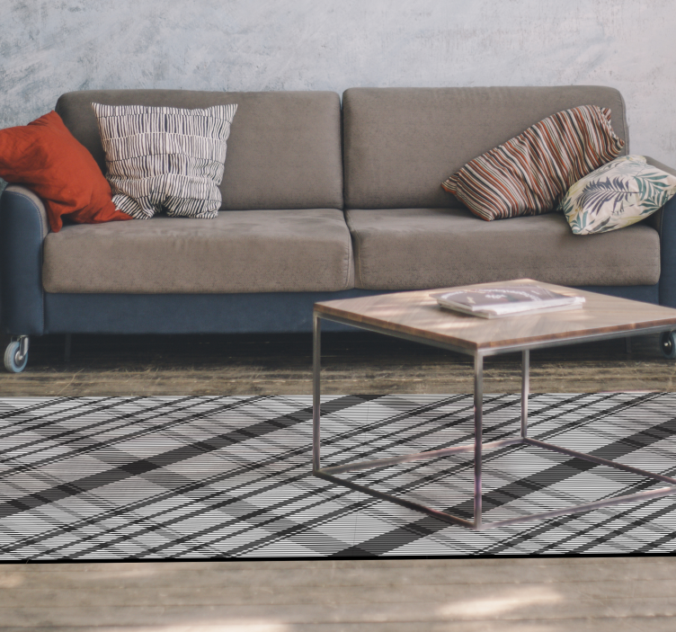Classic Check Pattern stripes vinyl rug - TenStickers