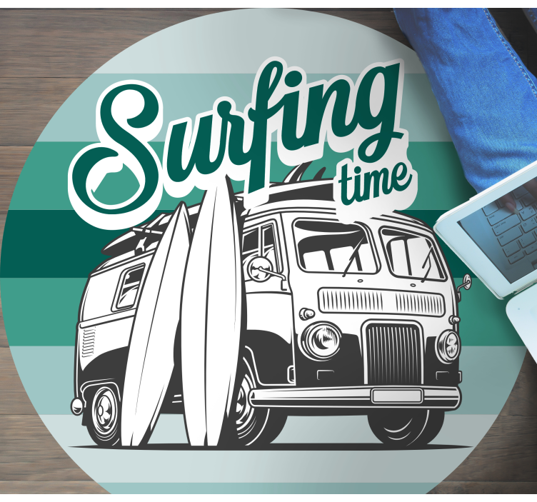 Classic Vintage Van living room rug - TenStickers