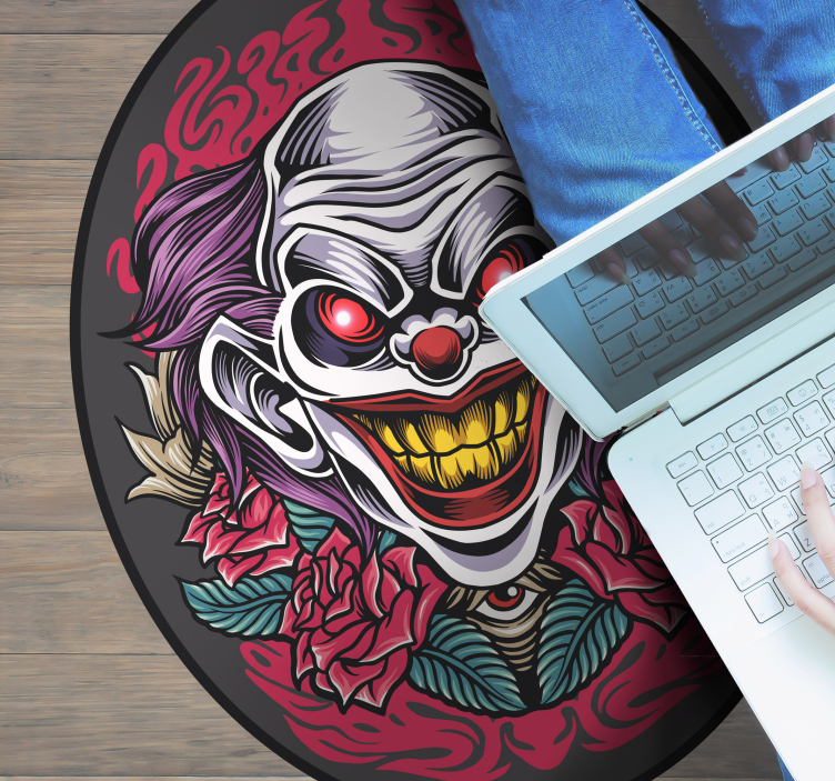 Clown art halloween vinyl rug - TenStickers