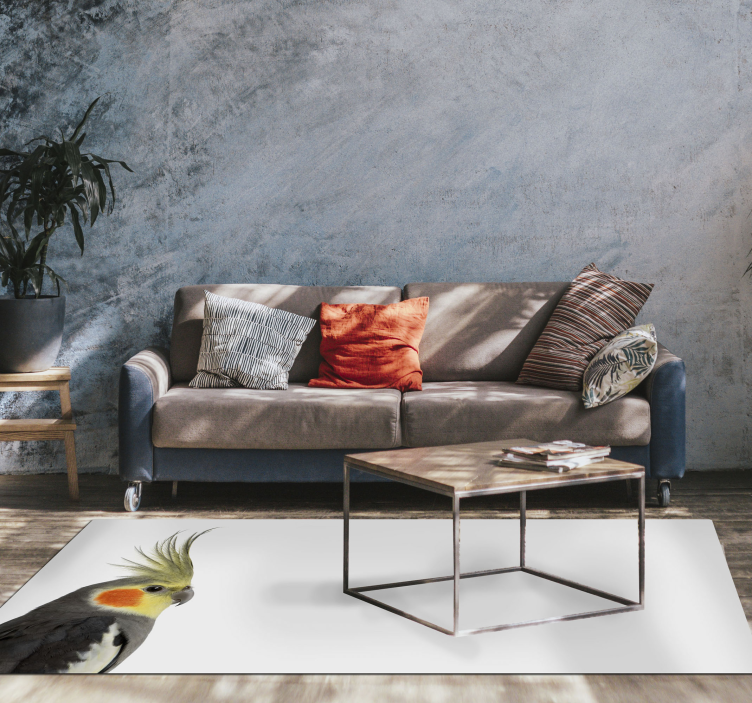 Cockatiel silhouette animal vinyl rug - TenStickers